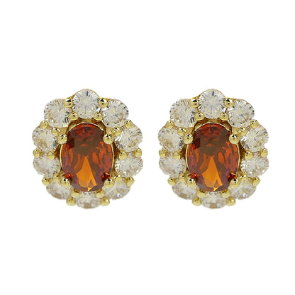 Colorful 12 Month Birthstone Rhinestone Stud Earrings For Women Crystal Ladies Fashion Weddings Banquet Jewelry Accessories