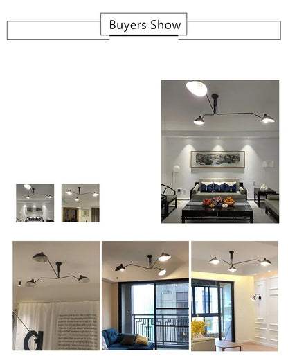Industry Ceiling Lamp Nordic Black Spider Light Led Iron Black Ceiling Light for Home Decor Living Room Led Chandeliers Lights