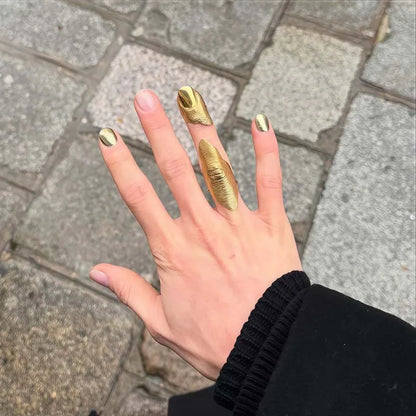 Fashion Metal Irregular Texture Finger Rings for Men Women Punk Hip Hop Gold Silver Color Geometric Knuckle Ring Jewelry Gifts