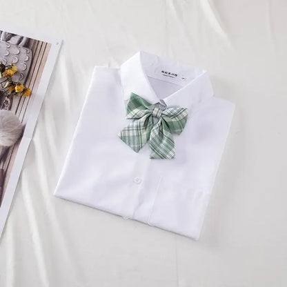 New Hot 2025 XS-3XL Women's Summer V Neck Long Sleeve Slim Casual White Shirt Tops Blouses For JK School Uniform Student Clothes