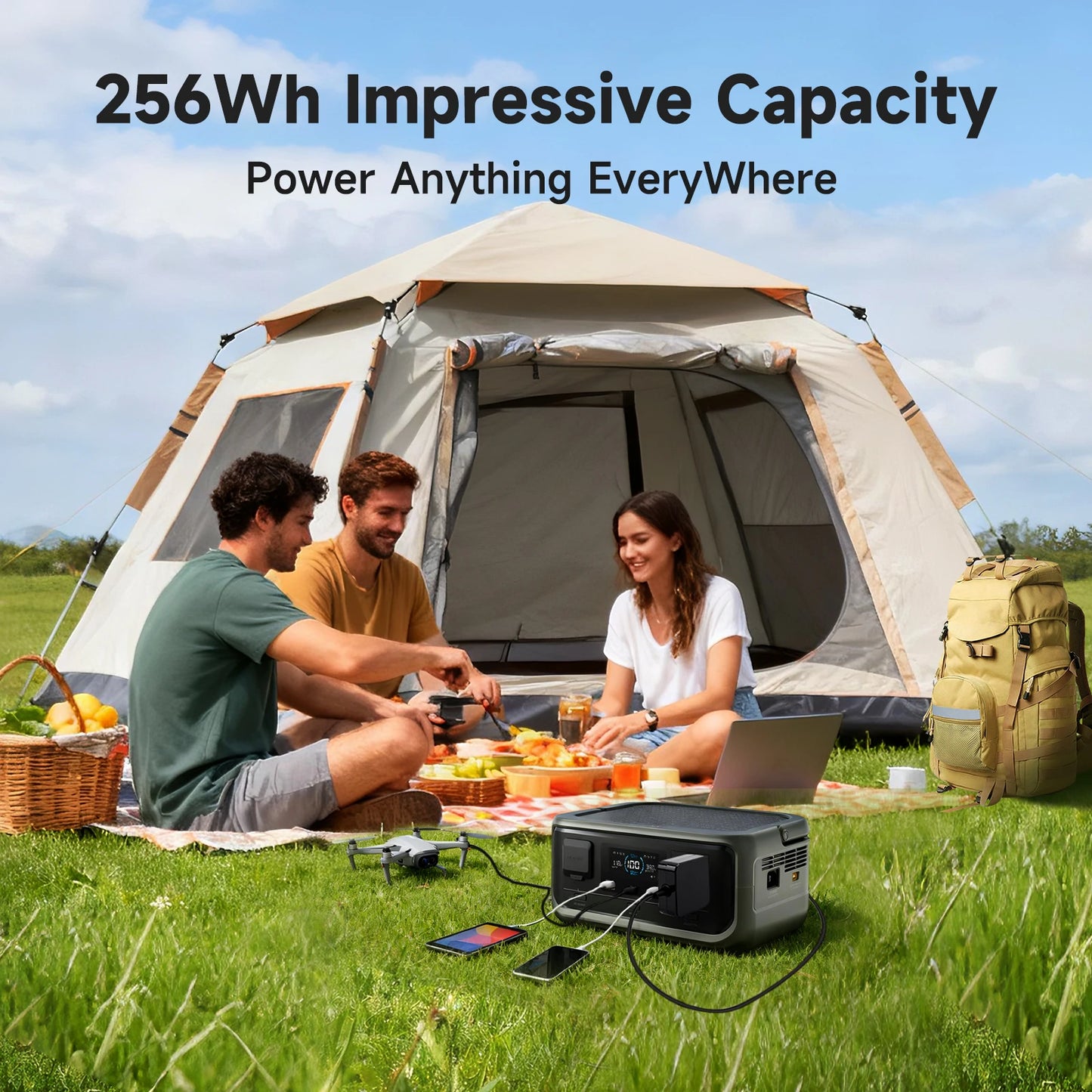 ALLPOWERS VOLIX P300 Portable Power Station 256Wh LiFePO4 Battery 300W (Peak 600W) AC Output for Outdoor Camping Travel Home Use