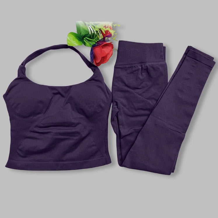 two pieces yoga outfits DF impact gym clothing fitness pants set DFNNYE woman Halter Top sports leggings Gym workout sets