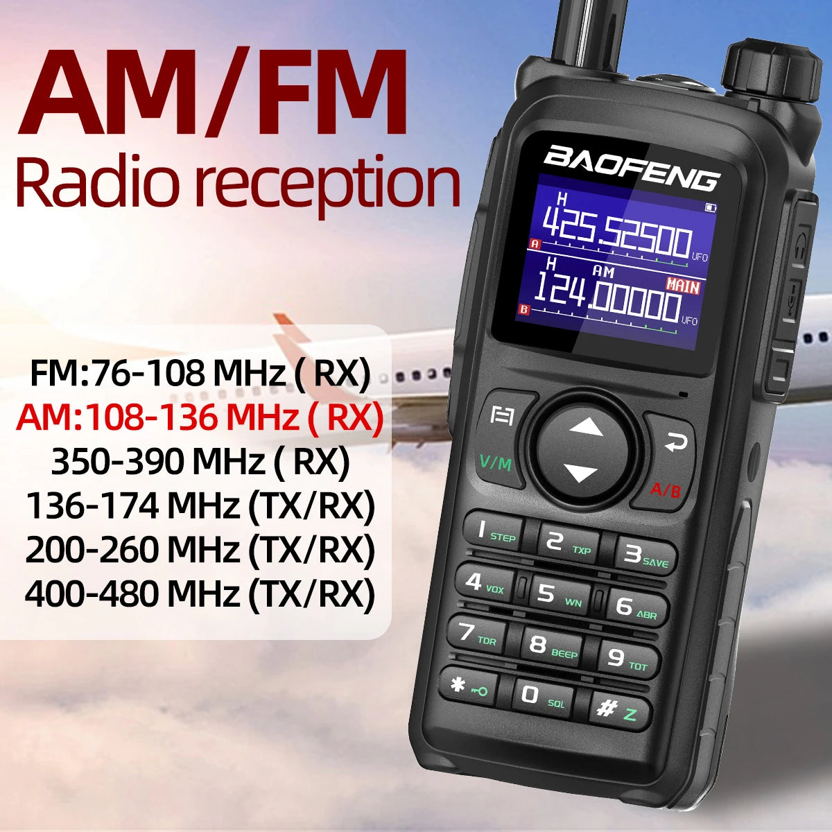 BAOFENG UV-28 PRO MAX Walkie Talkie 10W Multi-Band Wireless Copy Frequency 999CH DTMF Type-C AM FM NOAA Long Range Two Way Radio