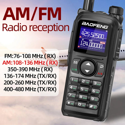 BAOFENG UV-28 PRO MAX Walkie Talkie 10W Multi-Band Wireless Copy Frequency 999CH DTMF Type-C AM FM NOAA Long Range Two Way Radio