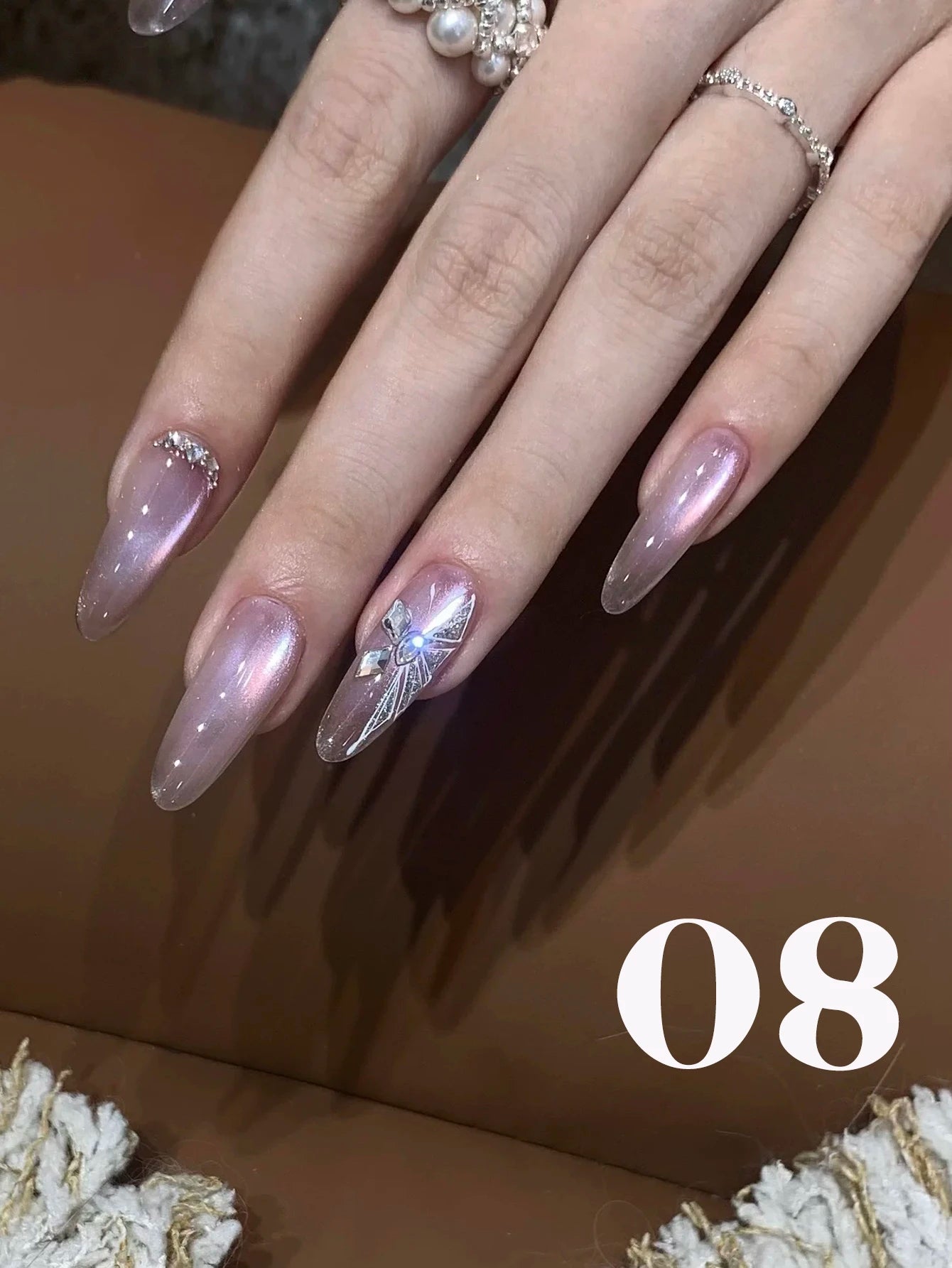1-24pcs WS Romantic Purple Cat Eye Gel Nail Polish New Style Super Flash Versatile Whitening Purple Glass Bead Cat Nail Salon