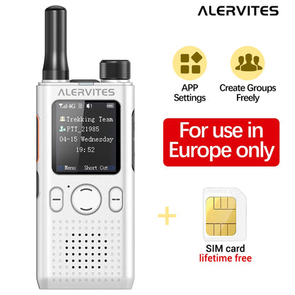 BAOFENG AT1 POC Walkie Talkie Unlimited Data Free For Life Global Phone APP Connection Dual Card Slot ALERVITES Network Radio