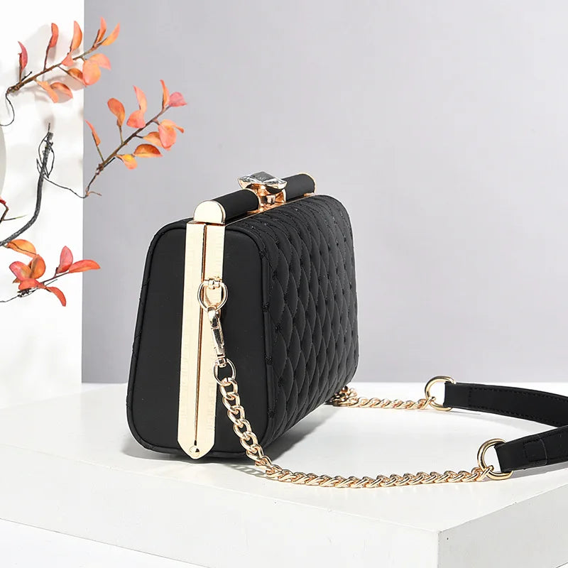New Women Handbags Fashion Embossed Craftsmanship Portable Shoulder Bag Top-handle Diamond Ladies Bag Wedding Party Bags