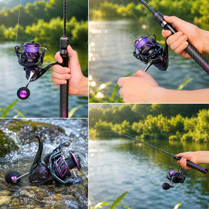 Sougayilang Spinning Reel 1000~4000 Serie 5.2:1Gear Ratio 12kg Max Drag CNC Aluminum Spool Fishing Reel for Freshwater Saltwater