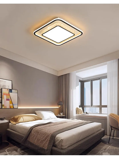 Luxury Living Room Lights Lustre Home Decoration LED Ceiling Lamp Modern Square Acrylic Gold Hall Bedroom Dining Room Fixtures