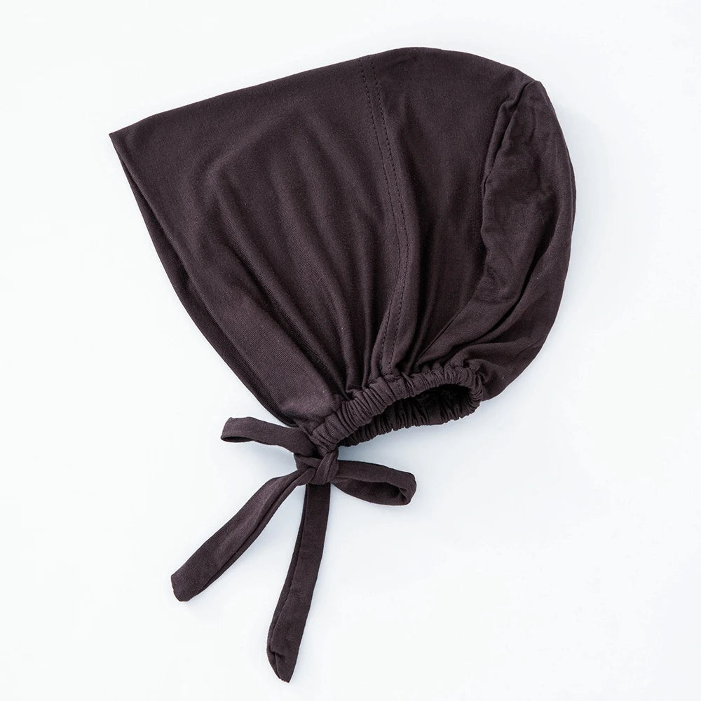 82 Colors Tie-Back Undercaps Fashion Women's Inner Hijab Muslim Cap Bonnet Plain Islamic Cotton Spandex Jersey DEW Underscarf