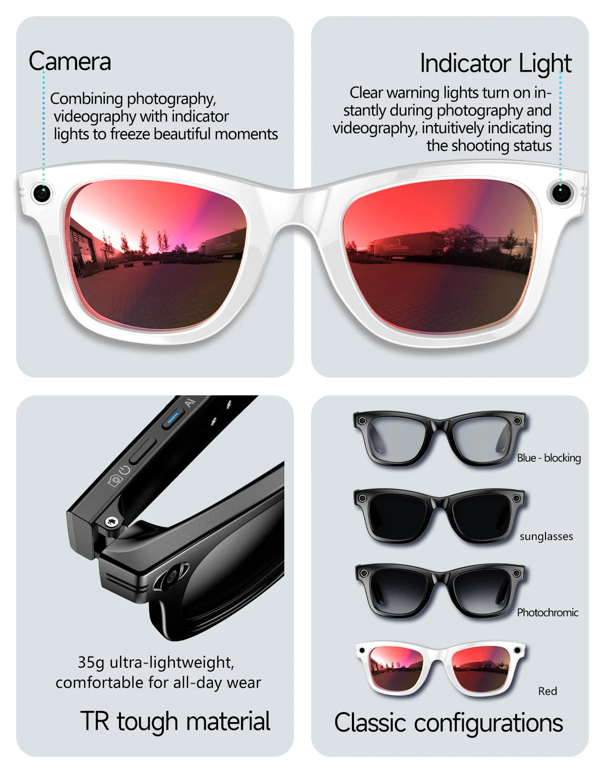 Trending Smart Sunglasses With 8MP 4K Camera Wifi Ai Translation Take Photos Videos Audio Music Smart Wearable Headset Glasses
