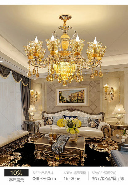 Postmodern Chandelier Living Room Lights European Dining Room Bedroom Home Master Luxury Atmospheric Lamps Villa Crystal Lamps