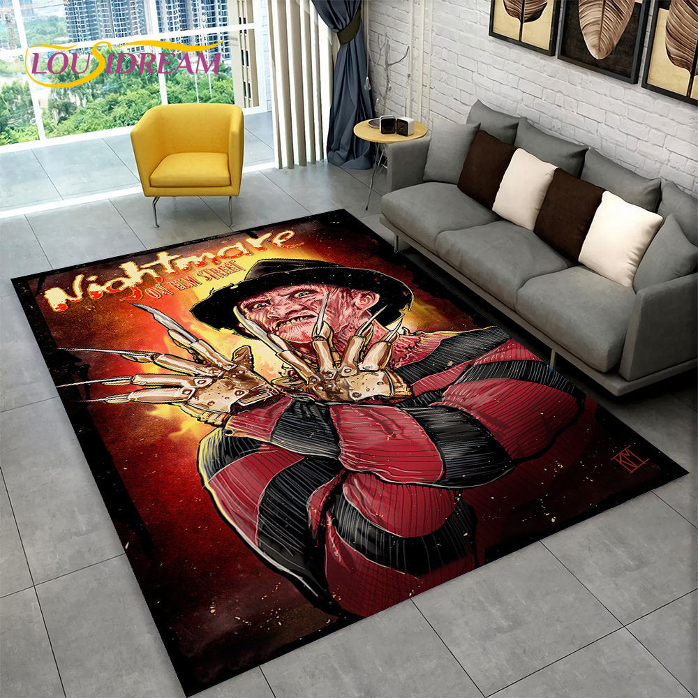 Horror Movie Character Chucky Saw Cartoon Area Rug,Carpet Rug for Living Room Bedroom Sofa Doormat Decoration Non-slip Floor Mat