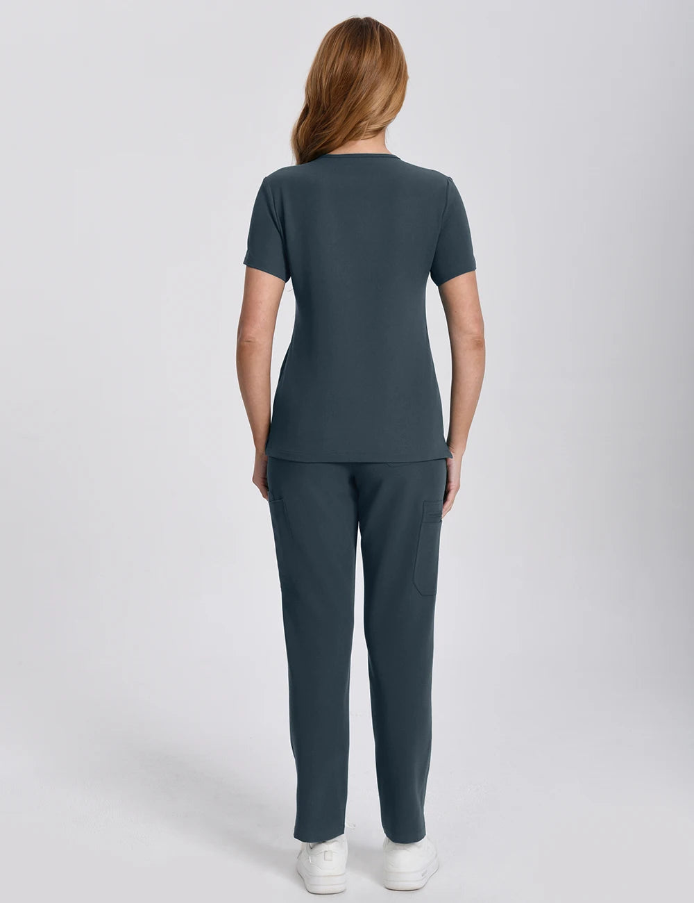 Women’s Scrubs Set V Neck Top Pants 2PCS Medical Uniform Soft Breathable Antibacterial Workwear for Nurses Doctors