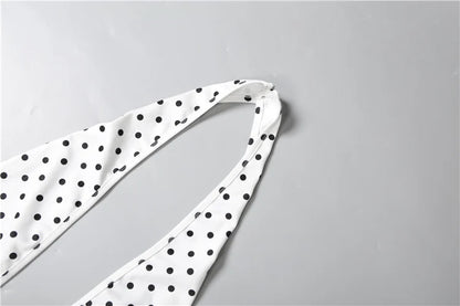 Kliou Sexy Hollow Design Playsuits Woman Polka Dot Print Halter Backless Sleeveless Skinny Peach Hip Midnight Club Party Rompers
