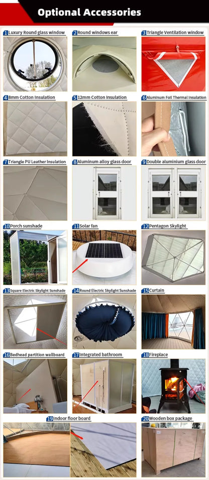 Waterproof Clear PVC Geodesic Dome Bubble Tent, Large Space OEM ODM Available for Resort Hotel Business Outdoor Camping