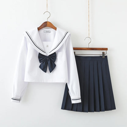 JK Uniform Full Set Basic Spring Shore Gold Two Long-sleeved Japanese Soft Girl Student College Style Sailor Suit