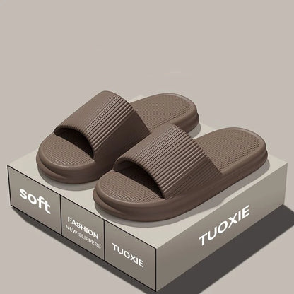 Women Summer Concise EVA Slippers Men Soft Home Slides Couples Bathroom Non-slip Sandals Adults Comfortable Outdoor Beach Shoes
