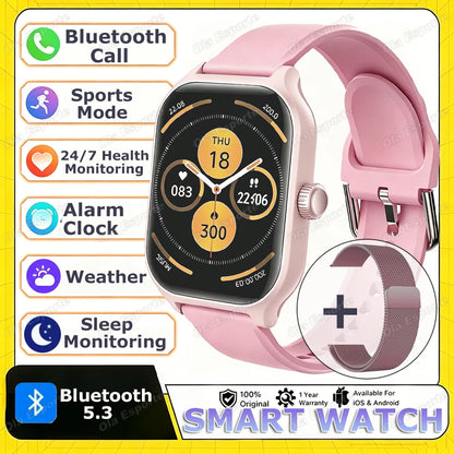 2026 New Men's Smart Watch Women's Gift Heart Rate Blood Oxygen ECG Sports Fitness Watch Electronics Bluetooth Call Smartwatch