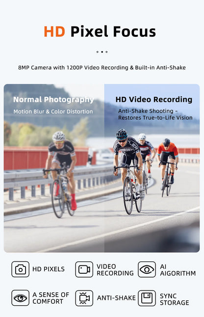 Outdoors Cycling AI Smart Glasses with Camera 1200P Video Recording Anti-Shake Shooting AI  Voice Translation Windproof Goggles