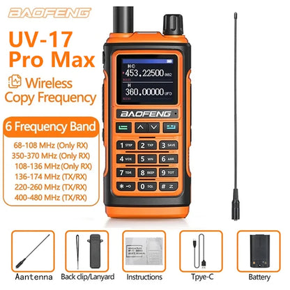 Baofeng UV-17pro Max Air Band Walkie Talkie Draadloze Kopieerfrequentie Lange Afstand Type-C Noaa Am Draagbare UV-5R  Ham Tweewe
