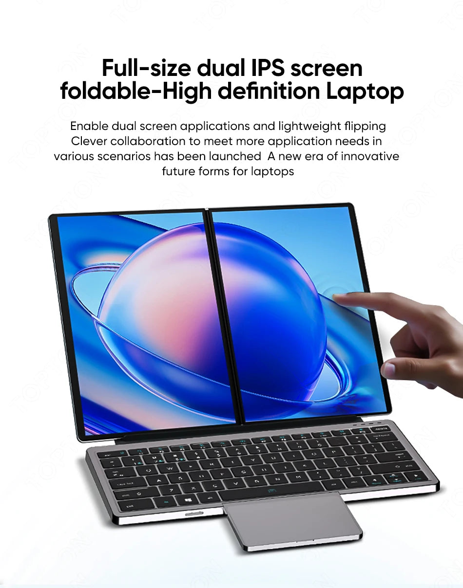 Topton 2 Screen Laptop Intel i3 1215U N100 Dual 10.95inch IPS Touch Screen Windows 11 Office Computer Tablet PC Notebook WiFi6