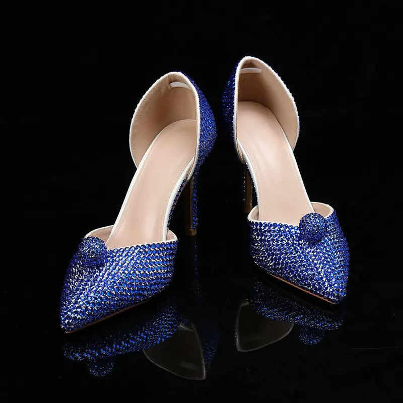 Ins Fashion Runway Show Luxury High Heel Color Hot Diamond Gradient Women'S Shoes Sandal Blingbling Wedding Shoes Dinner Pumps
