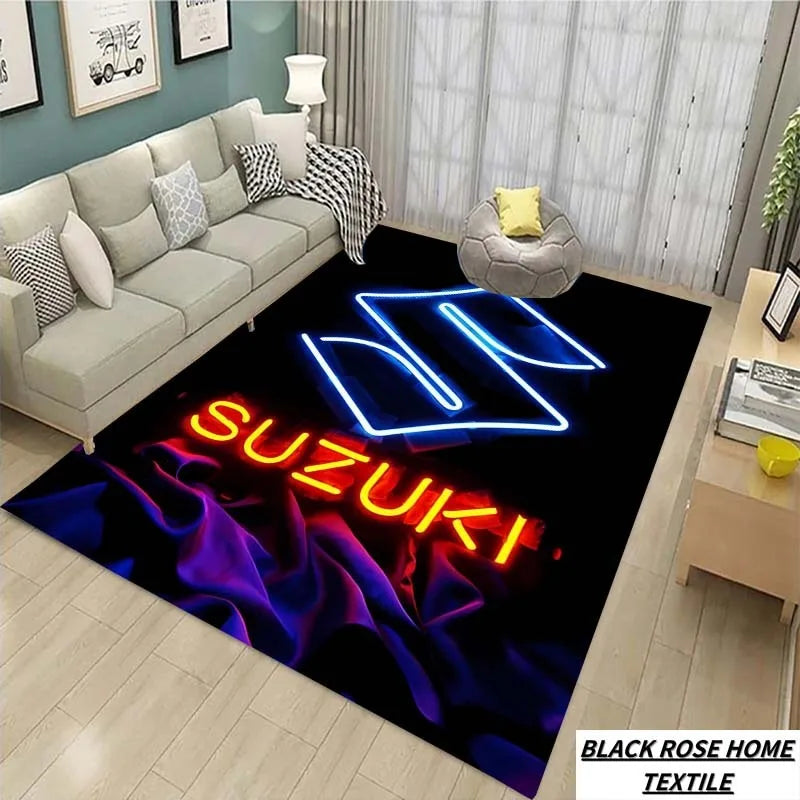 Suzuki Cool Motorcycle Display Carpet Work Floor Mat Garage Racing Moto Electric Vehicle Entrance Anti Slip Doormat Bedroom Rug