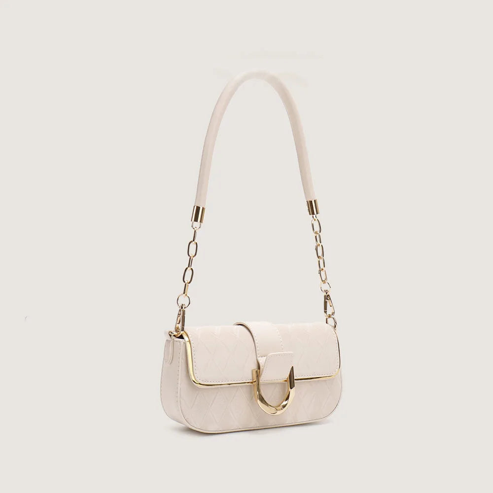 Sweet Pu Leather Women's Shoulder Bag Fashion Design Chain Ladies Underarm Bags Simple Square Female Handbags Crossbody Bag