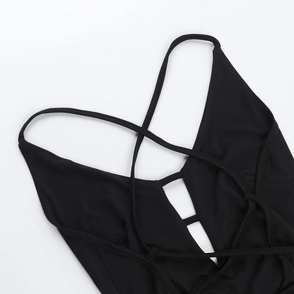 Sibybo Basics Solid Color Tight Playsuit Women Summer Sleeveless Hollow Out Backless Slim Romper Streetwear Sexy Shorts Jumpsuit