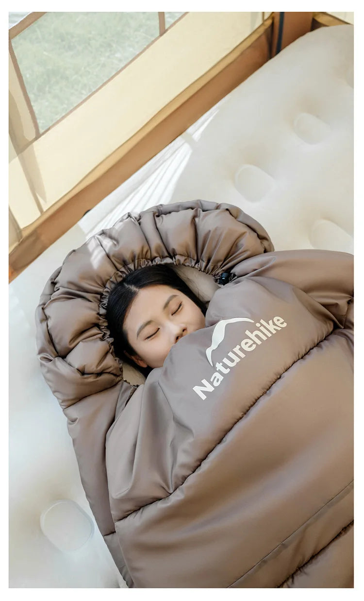 Naturehike 2026 New Widen 1-2 Person Sleeping Quilt With Hood Waterproof 4 Season Machine Washable Travel Camping Sleeping Bags