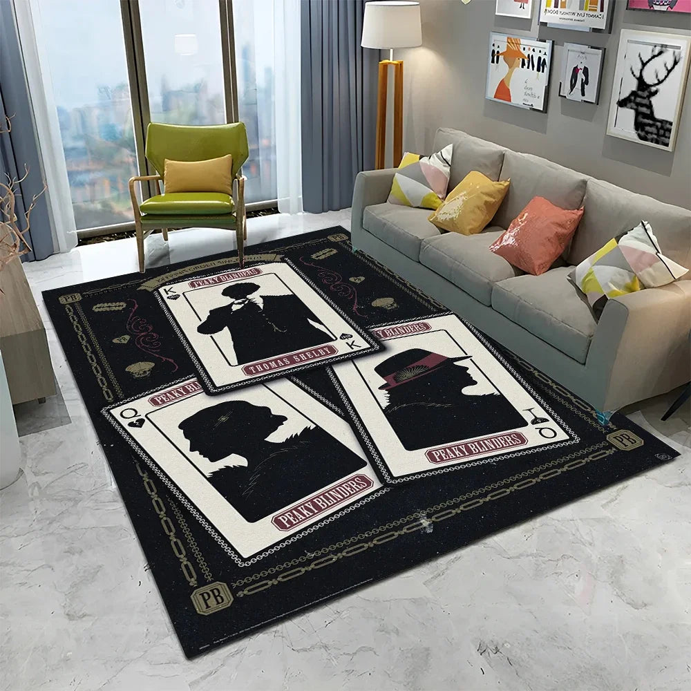 HD Tommy Shelby 3D P-Peaky Blinders Carpet Rug for Home Living Room Bedroom Sofa Doormat Decor,kids Area Rug Non-slip Floor Mat