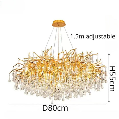 Rectangle Luxury Gold Crystal Chandelier For Dining Living Room Lobby Kitchen Table Modern Lurxy Gold Crystal Celling Chandelier