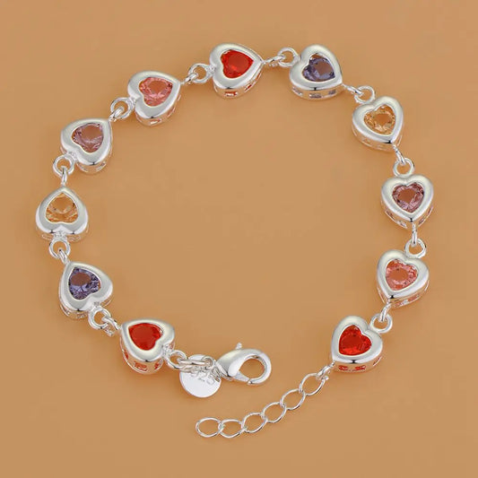 925 Sterling Silver Bracelet Heart High Quality Romance Chain For Woman Men Fashion Engagement Party Wedding Jewelry Gift