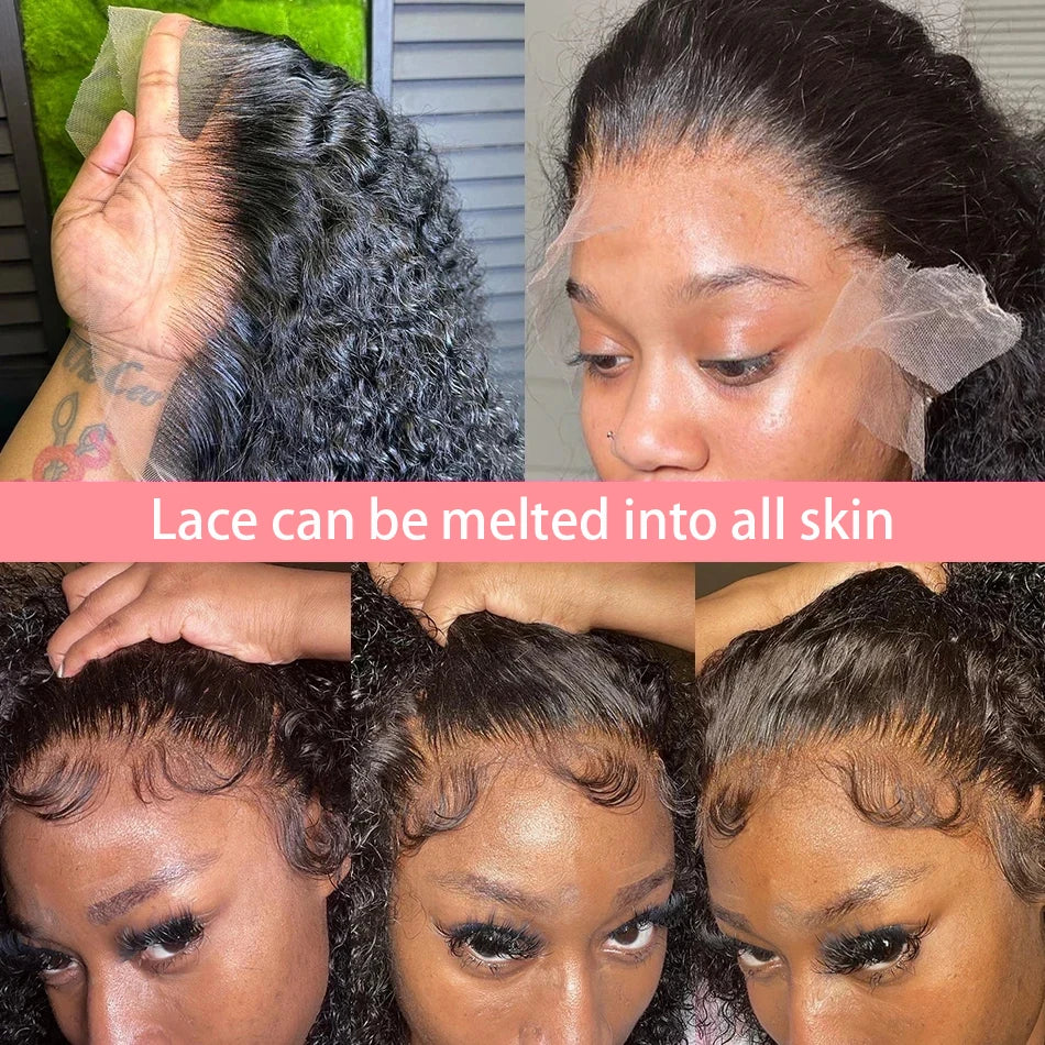 Loose Deep Wave Short Bob 13x4 HD Lace Front Wigs Brazilian 100% Human Hair Curly 4x4 Transparent Lace Frontal Wig 12 14 16 Inch