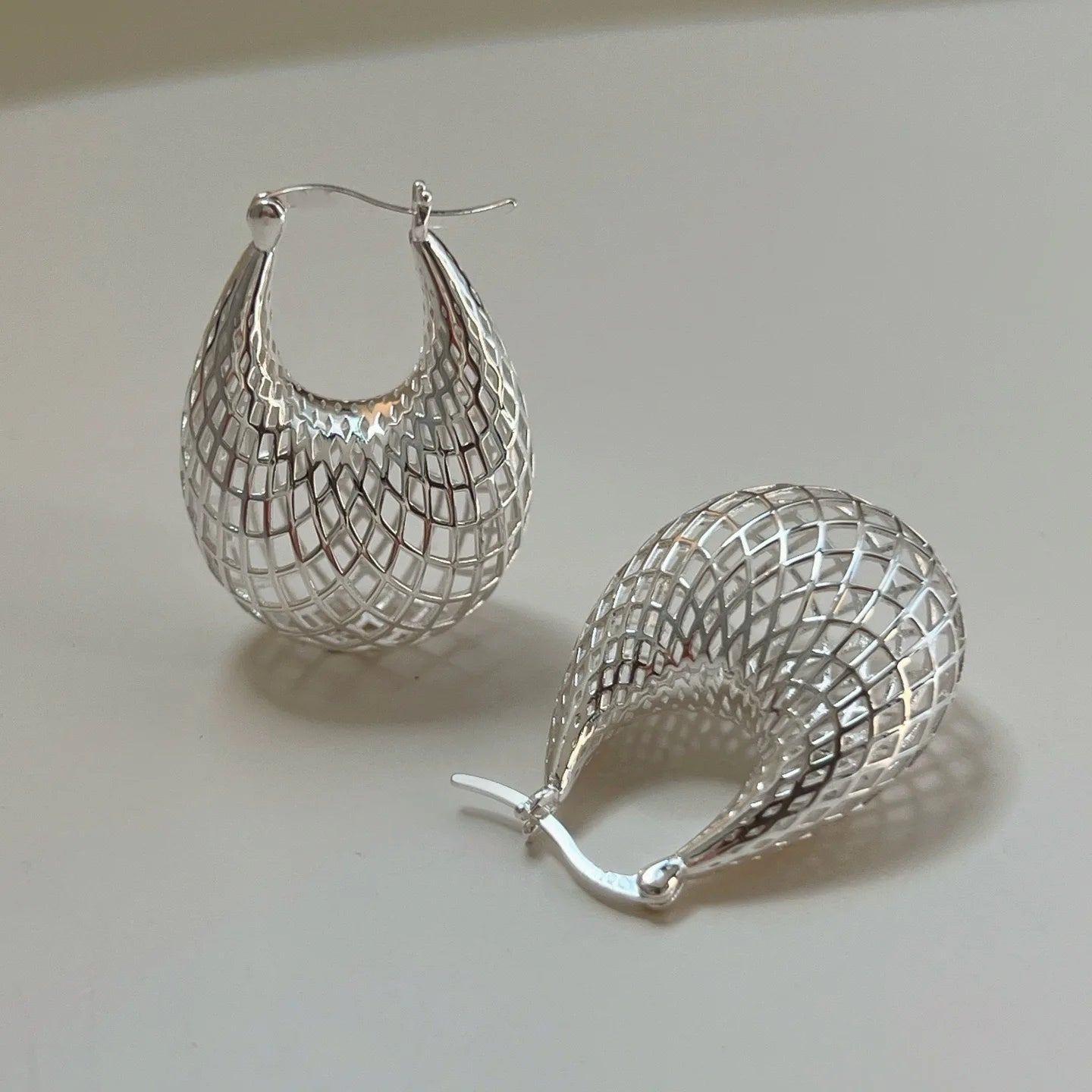 925 Sterling Silver Vintage Earrings For Women Trendy Simple Big Web Earring Jewelry Prevent Allergy Party Accessories
