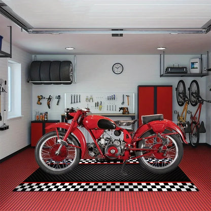 VIKAMA Racing Track Rug Low-Maintenance, Non-Slip Entrance Hall Doormat Motorcycle Parking Rug Home Interior Decoration