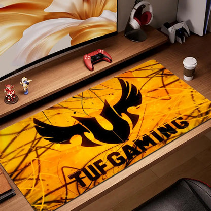 HYBXAXC Black TUF Gaming Mouse Pad XXL Gaming Accessories Office Gamer Keyboard DeskMat Non-Slip Laptop Notebook Rubber Mousepad