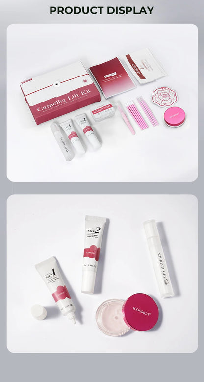 ICONSIGN Vegan Camellia Flower Eyelash Lift Kit 8-12min Quick Gentle Curly No Damage to Eyelashes Brow Care Gift Beauty Sets