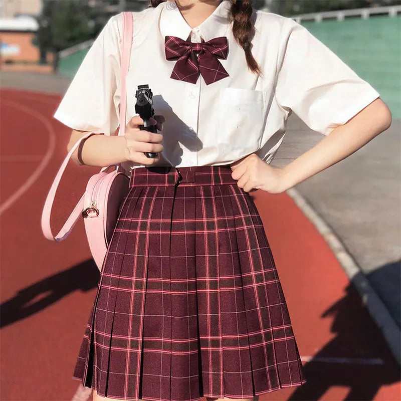 Japanese Bow Tie Skirt Set Student Pleated Skirt Jk Uniform Korean School Sexy Girl Preppy Style Seifuku Japanese School Uniform