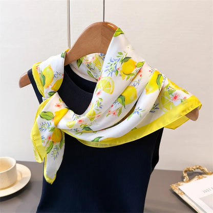 70*70cm Zebra Stripes Print Head Scarf for Women Silk Square Scarves Foulard Bandana Fashion Decorate Hijab Female Neckerchief