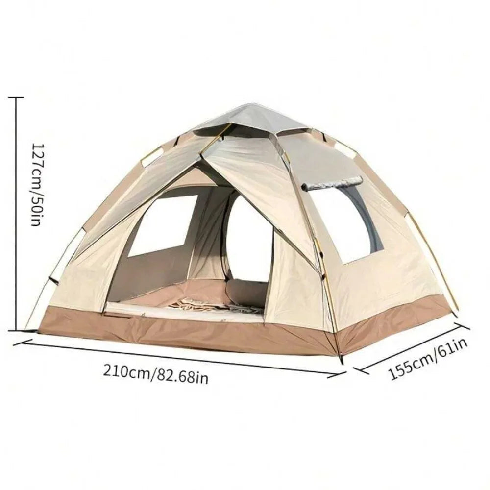 Automatic Instant Pop Up Camping Tent for 1-4 Person, All Season Waterproof Windproof Dome Shelter, Dual Doors Mesh Windows, Lightweight Portable Foldable, Quick Open Automatic Frame in Seconds, Ideal for Camping Hiking Fishi