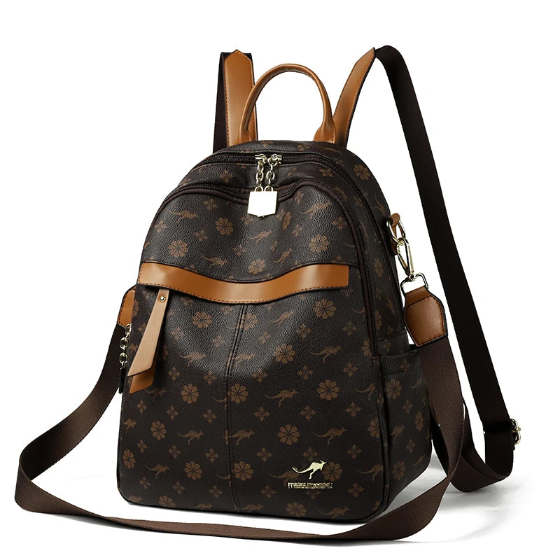 New Classical Fashion High Quality Soft Leather Travel Backpack Women Large Capacity Luxury Shoulder Bags School Bag Backpacks