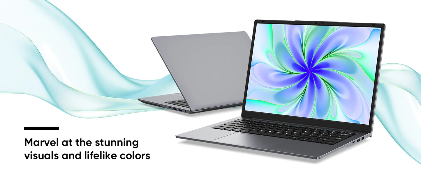 Windows 11 Pro Laptop with 14.1" 2K Screen, 16GB RAM, 512GB SSD, Intel Core Processor, Ultra-Thin and Light Notebook
