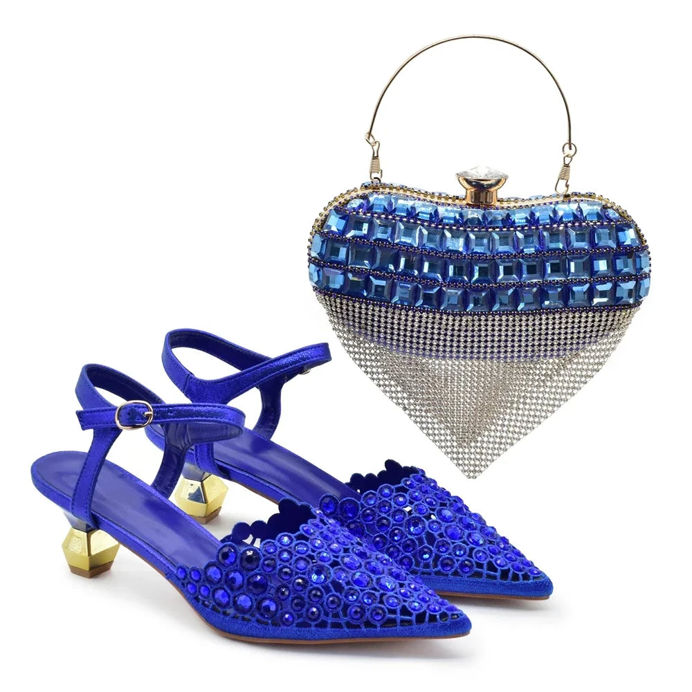 Hot Selling Pointed Toe Ladies Shoes Matching Bag Set for Nigeran Wedding Party Pumps Shoes for Women 2026 Designer Luxury