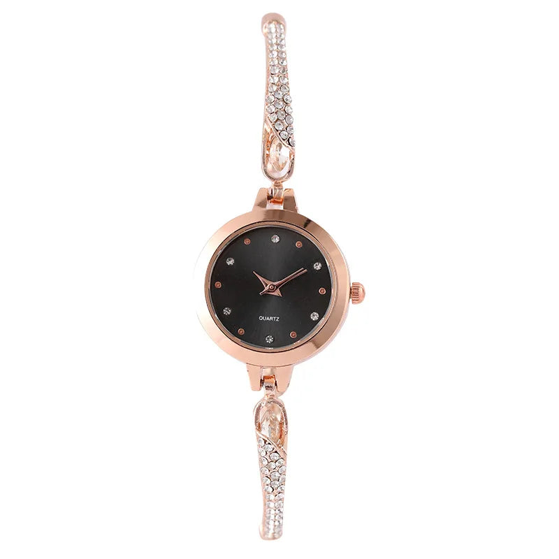 New Women's Quartz Watches Water Diamond Female's Wristwatch Small Dial Slim Adjustable Jewelry Girl Watch Bracelet