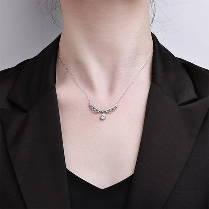 TY 925 Sterling Silver Moissanite Lace Necklace Women D-Color Moissanite Brand Necklace 1Carat Lab Moissanite Luxury Jewelry