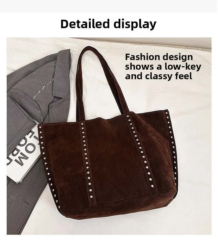 Fashion Microfiber Solid Sewing Shoulder Bags 2025 High Quality Retro Sweet Handbags Brand Sequined Large Capacity Bag for Women