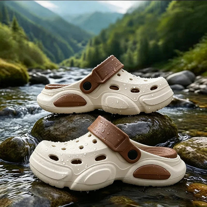 2026Summer Men's Slippers Outdoor Sandals Beach Comfortable EVA Soft Slides Clogs Casual Garden Shoes Men Indoor Home Slippers