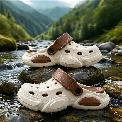 2026Summer Men's Slippers Outdoor Sandals Beach Comfortable EVA Soft Slides Clogs Casual Garden Shoes Men Indoor Home Slippers